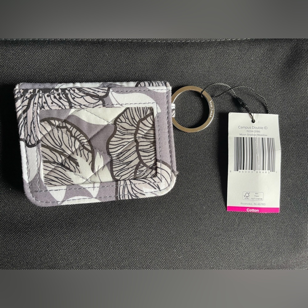 Vera Bradley Gray and White Compact ID Case